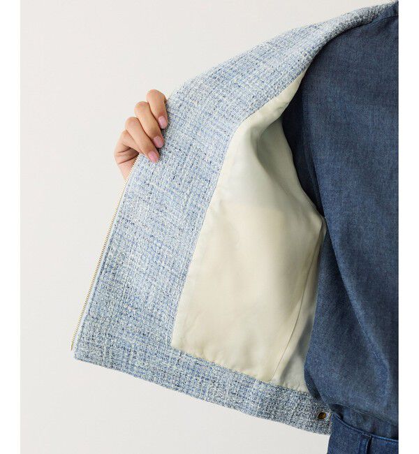 ROPE「ツイードノーカラージャケット」|ノーカラージャケット|