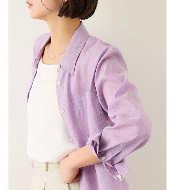 ROPE「リネンシルクコットンシャツ(無地＆ストライプ)/イージーケア・セットアップ対応」|シャツ・ブラウス|