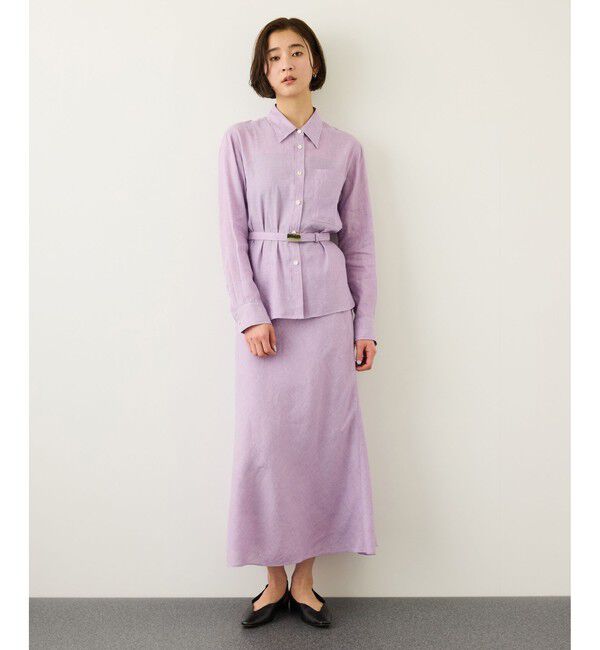 ROPE「リネンシルクコットンシャツ(無地＆ストライプ)/イージーケア・セットアップ対応」|シャツ・ブラウス|