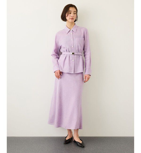 ROPE「リネンシルクコットンシャツ(無地＆ストライプ)/イージーケア・セットアップ対応」|シャツ・ブラウス|