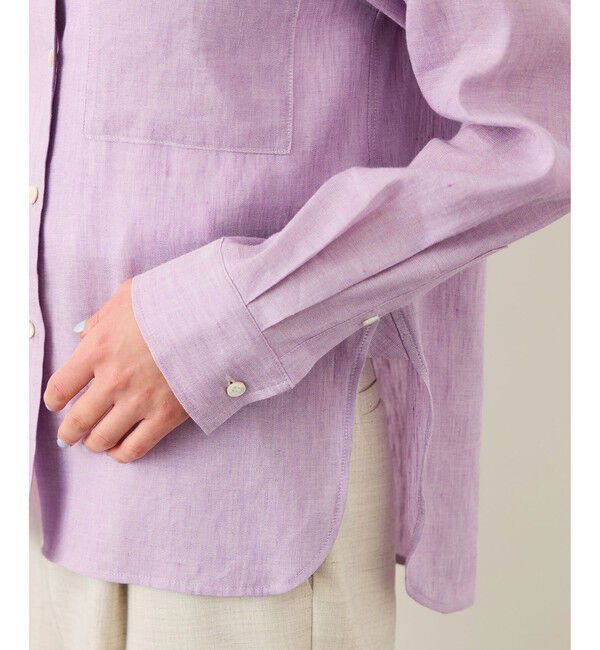 ROPE「リネンシルクコットンシャツ(無地＆ストライプ)/イージーケア・セットアップ対応」|シャツ・ブラウス|