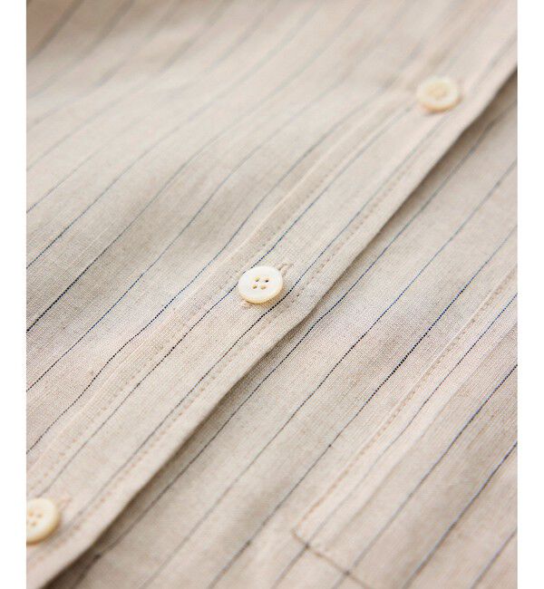 ROPE「リネンシルクコットンシャツ(無地＆ストライプ)/イージーケア・セットアップ対応」|シャツ・ブラウス|