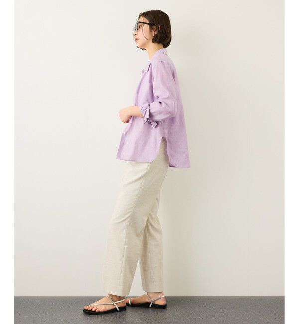 ROPE「リネンシルクコットンシャツ(無地＆ストライプ)/イージーケア・セットアップ対応」|シャツ・ブラウス|