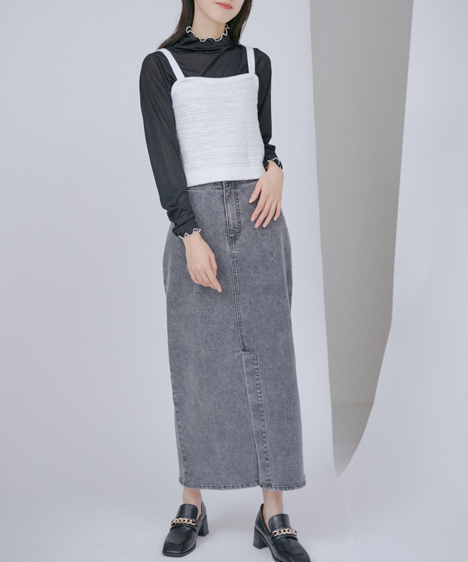 VIS「【アンサンブル対応】ツイードニットビスチェ」|キャミソール|