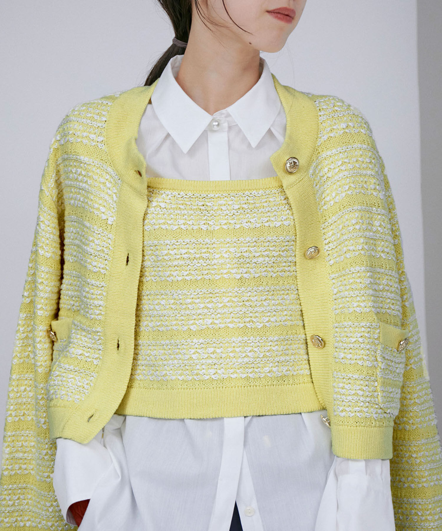 VIS「【アンサンブル対応】ツイードニットビスチェ」|キャミソール|