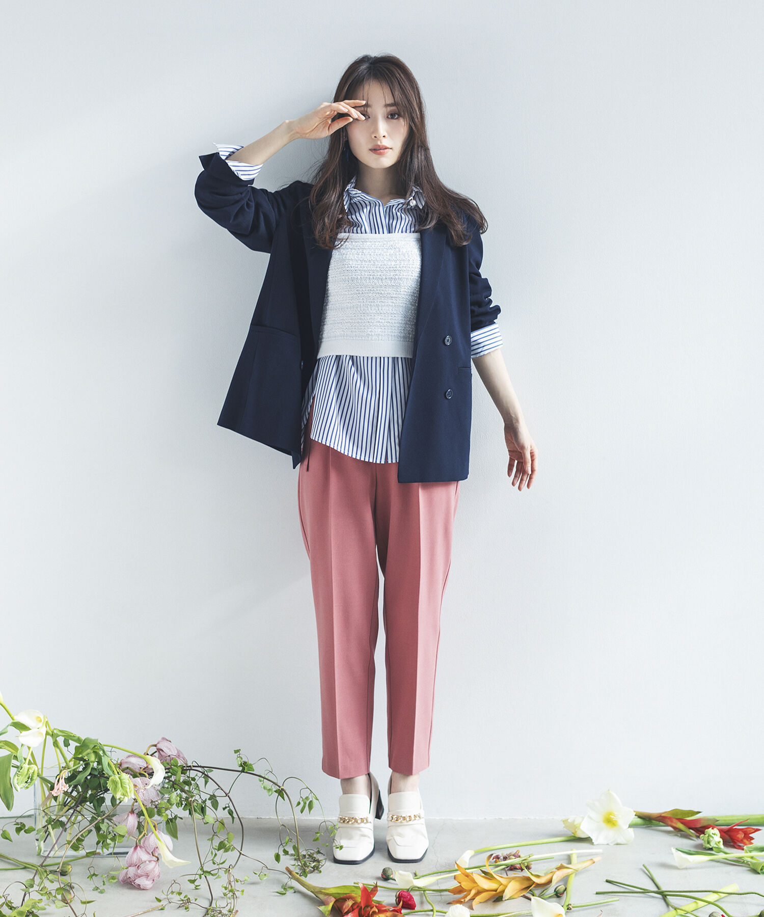 VIS「【アンサンブル対応】ツイードニットビスチェ」|キャミソール|