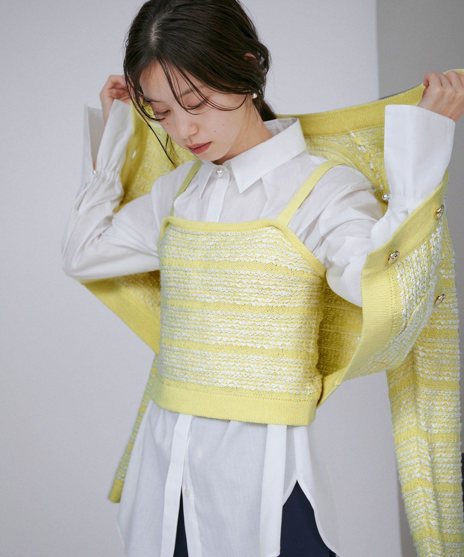 VIS「【アンサンブル対応】ツイードニットビスチェ」|キャミソール|