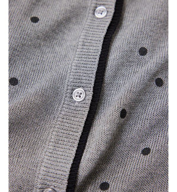 VIS「【WEB限定】麻ライクドット配色カーディガン」|カーディガン|