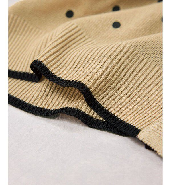 VIS「【WEB限定】麻ライクドット配色カーディガン」|カーディガン|