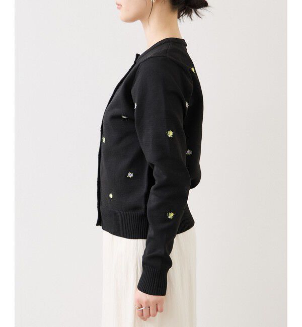 VIS「【WEB限定】フルーツ刺しゅうクルーネックカーディガン」|カーディガン|