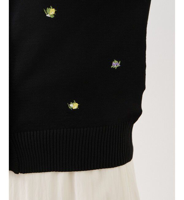 VIS「【WEB限定】フルーツ刺しゅうクルーネックカーディガン」|カーディガン|