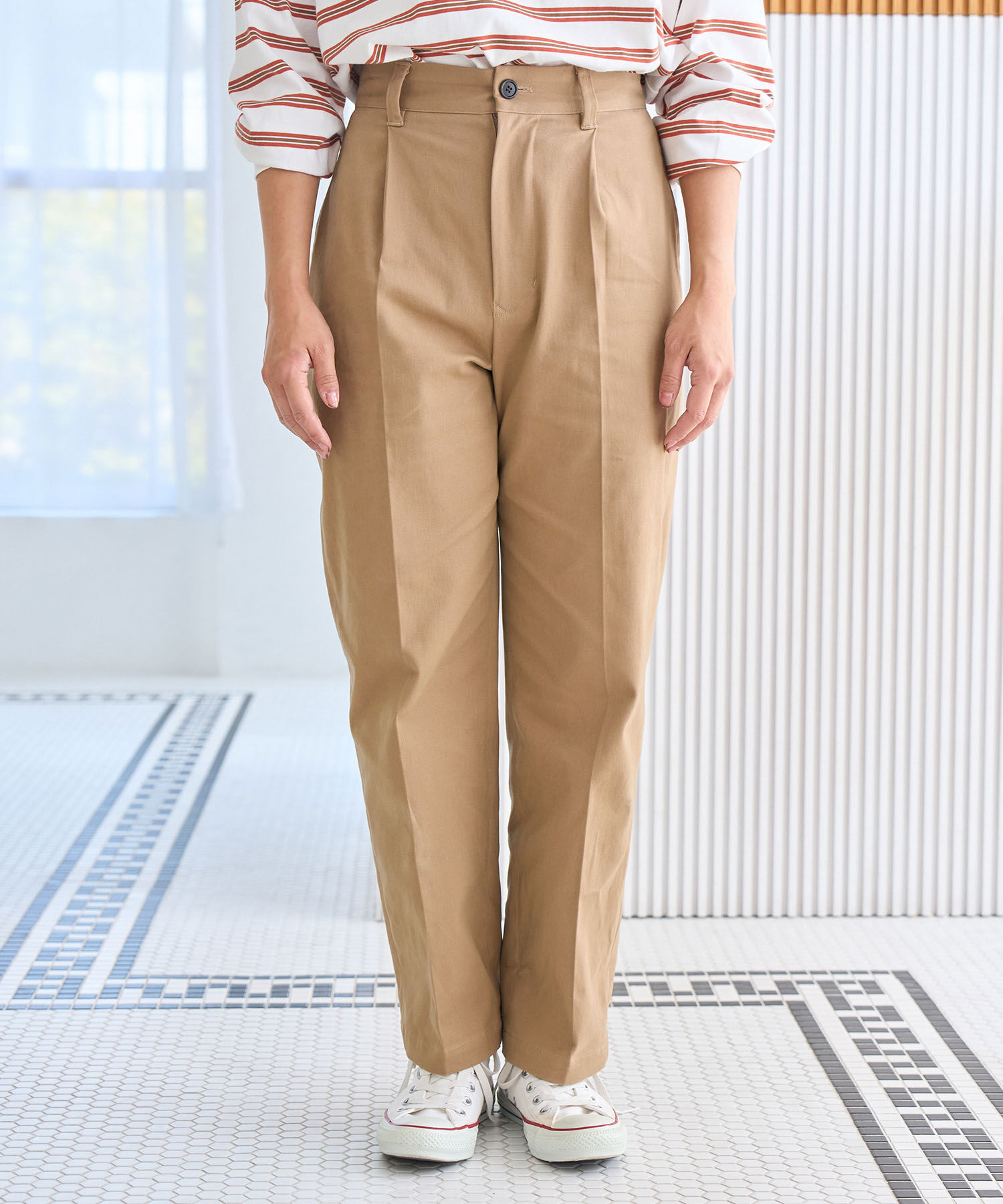 ROPE' PICNIC R「リンクコーデ/綿ストレッチチノパンツ」|チノ|