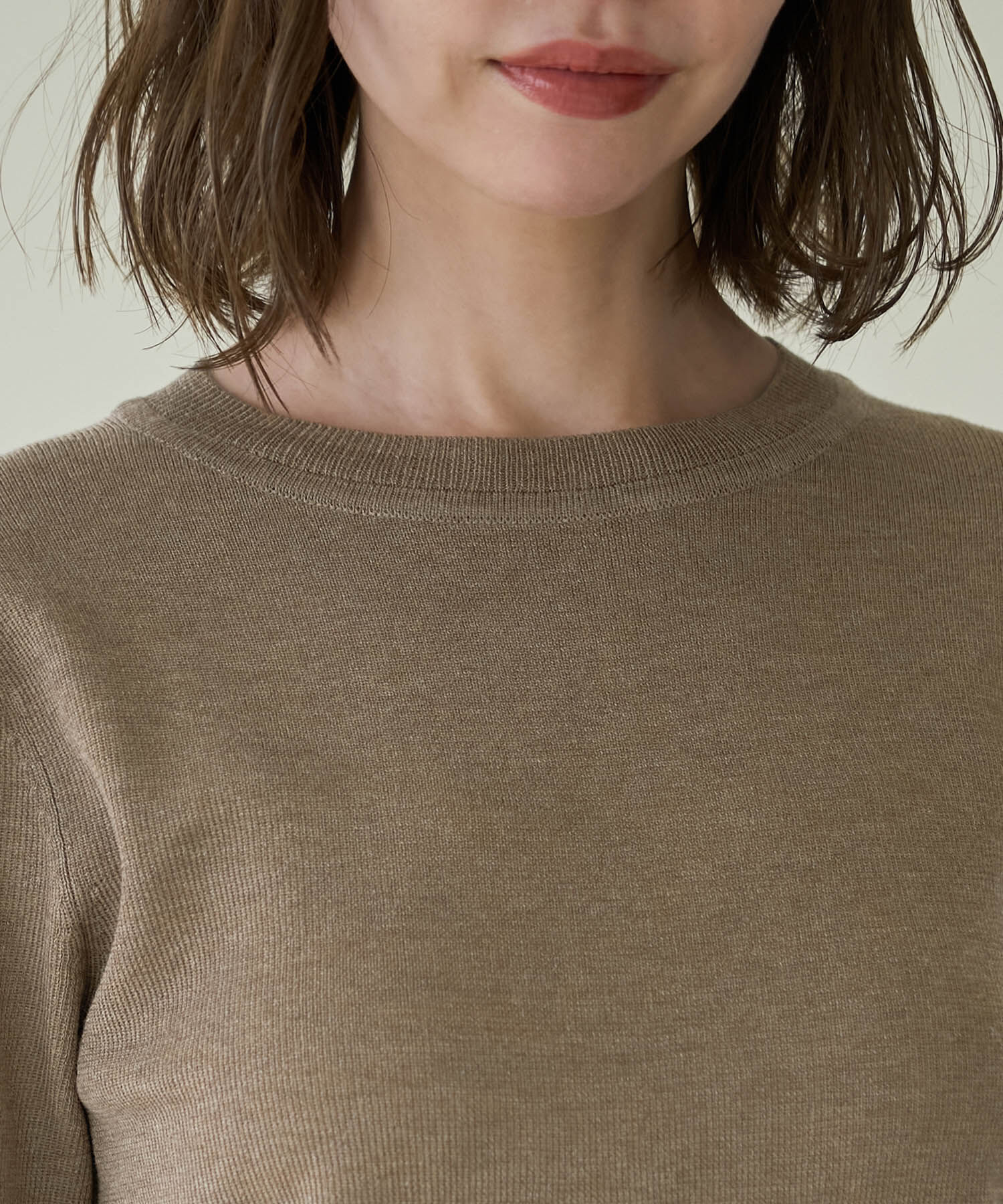 Rope&rsquo;Picnic「スパークナイロンハーフスリーブニットプルオーバー」|ニット・セーター|