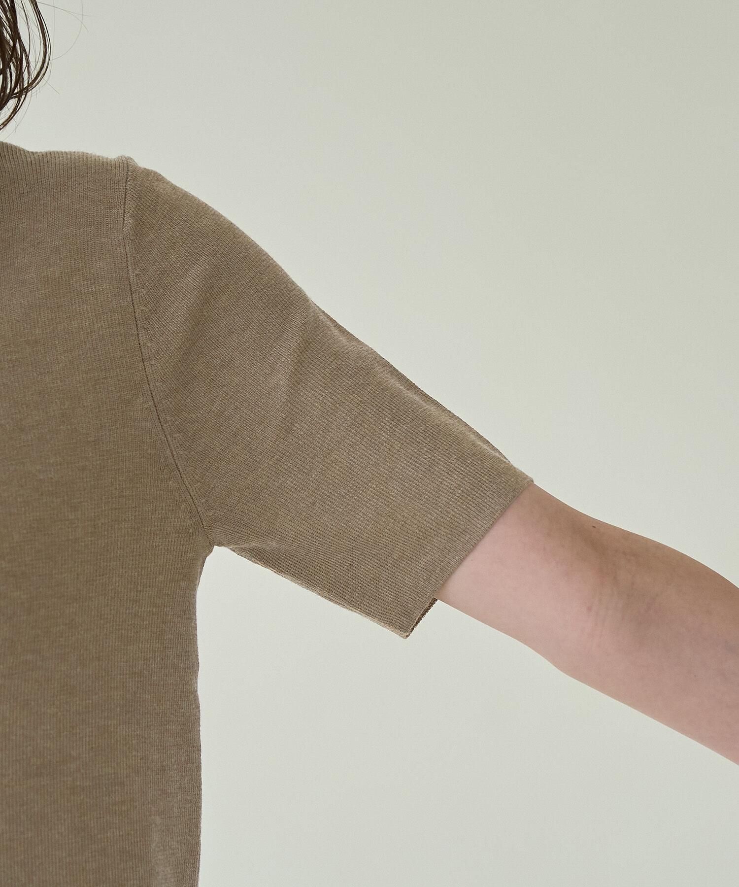 Rope&rsquo;Picnic「スパークナイロンハーフスリーブニットプルオーバー」|ニット・セーター|