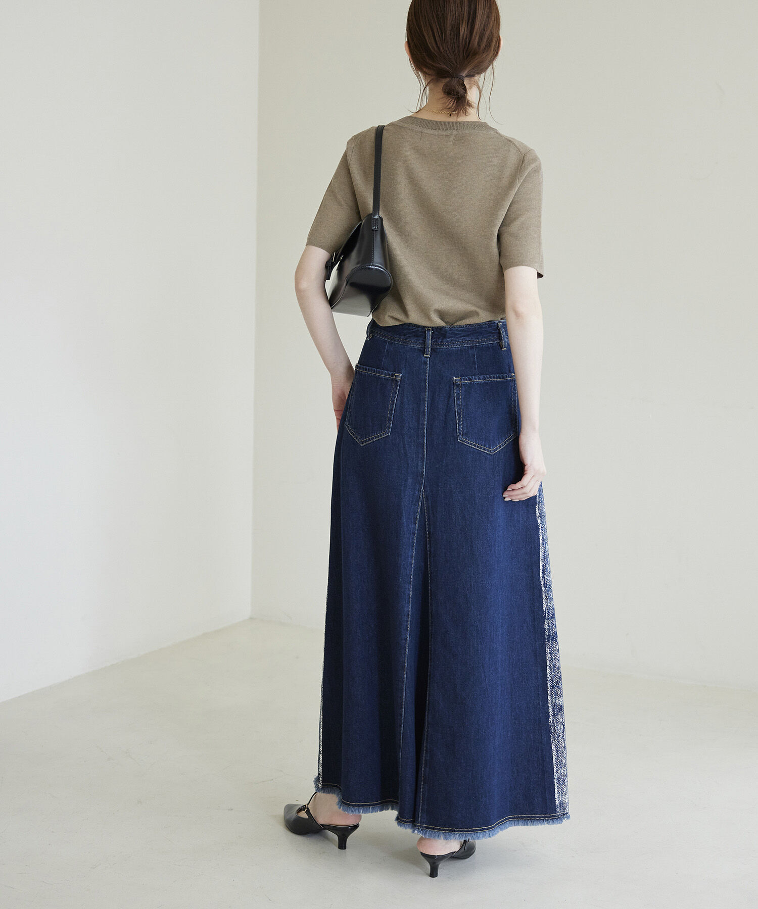 Rope&rsquo;Picnic「スパークナイロンハーフスリーブニットプルオーバー」|ニット・セーター|