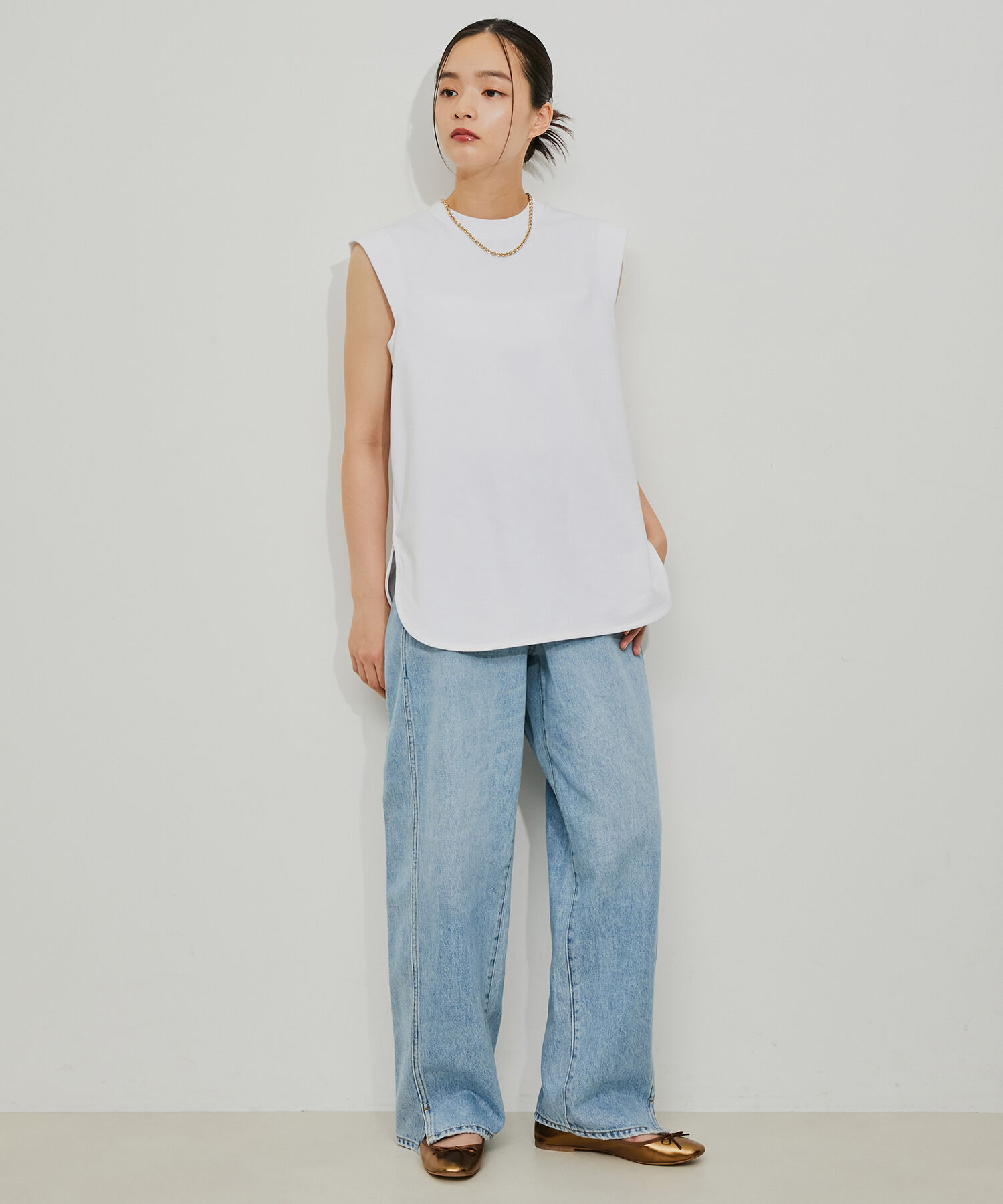 ADAM ET ROPE'「【サステナブル】メタリックバレエ」|バレエシューズ|