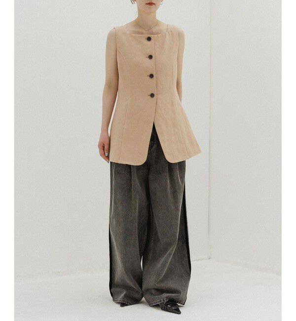 ADAM ET ROPE'「【EMOELLE】スクエアネックジレトップス」|ベスト・ジレ|