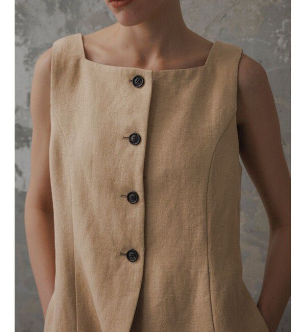 ADAM ET ROPE'「【EMOELLE】スクエアネックジレトップス」|ベスト・ジレ|