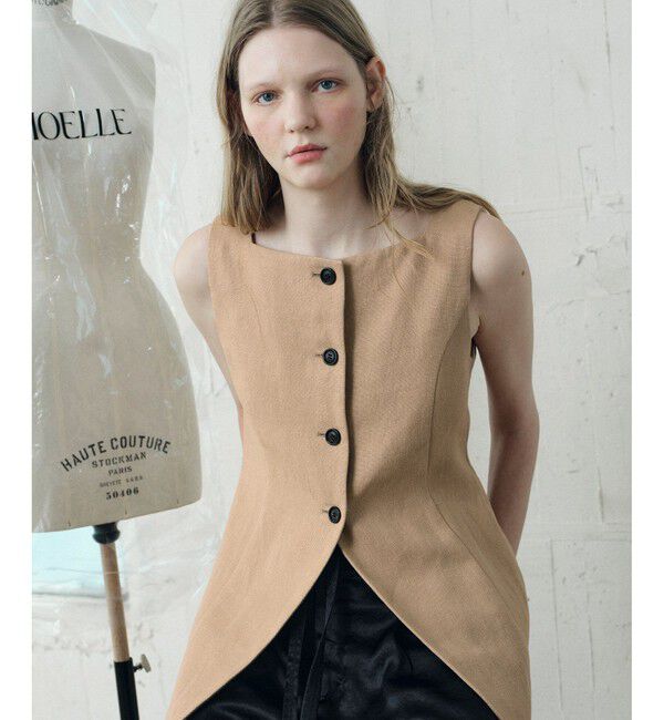 ADAM ET ROPE'「【EMOELLE】スクエアネックジレトップス」|ベスト・ジレ|