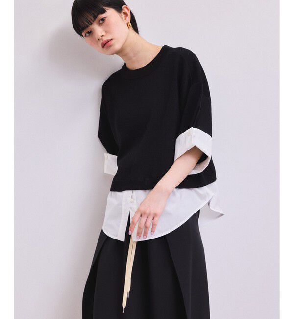 ADAM ET ROPE'「【WEB限定】シャツコンビニットプルオーバー」|ニット・セーター|