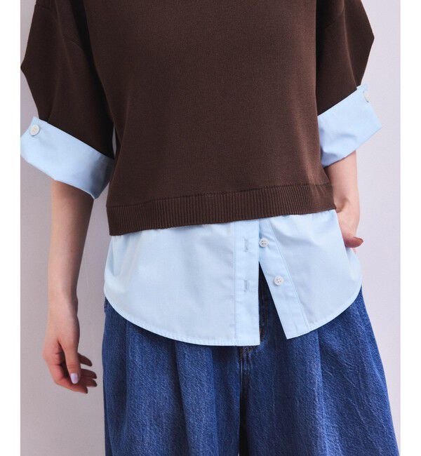 ADAM ET ROPE'「【WEB限定】シャツコンビニットプルオーバー」|ニット・セーター|