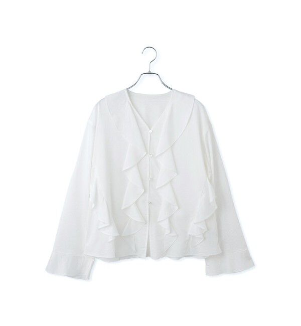 ADAM ET ROPE'「【WEB限定】オーバーラッフルフリルブラウス」|シャツ・ブラウス|