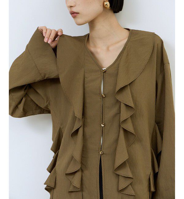 ADAM ET ROPE'「【WEB限定】オーバーラッフルフリルブラウス」|シャツ・ブラウス|