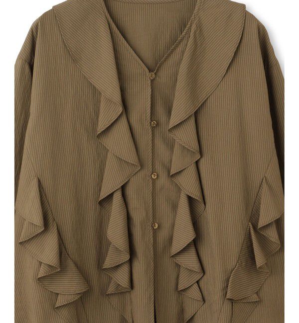 ADAM ET ROPE'「【WEB限定】オーバーラッフルフリルブラウス」|シャツ・ブラウス|