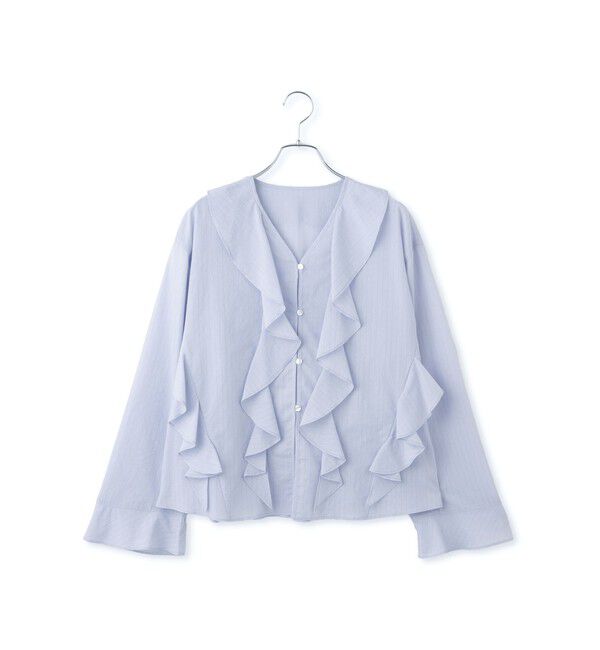 ADAM ET ROPE'「【WEB限定】オーバーラッフルフリルブラウス」|シャツ・ブラウス|