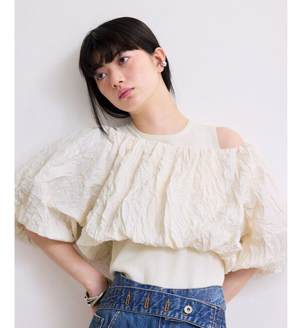 ADAM ET ROPE'「【WEB限定】ニットタンクセットクロップドプルオーバー」|その他|オフホワイト(15)