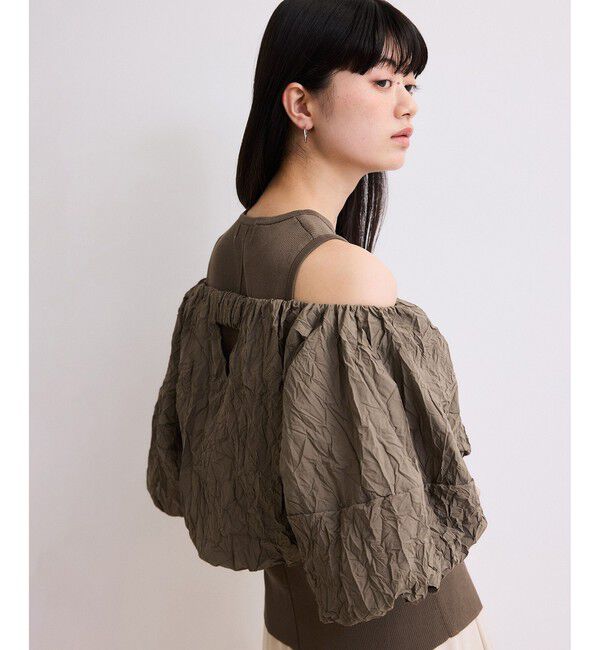 ADAM ET ROPE'「【WEB限定】ニットタンクセットクロップドプルオーバー」|その他|ブラウン系(21)