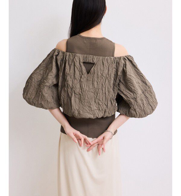 ADAM ET ROPE'「【WEB限定】ニットタンクセットクロップドプルオーバー」|その他|