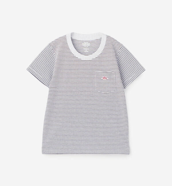  「DANTON | キッズ ポケットTシャツ STRIPE」|その他|WHITE系1
