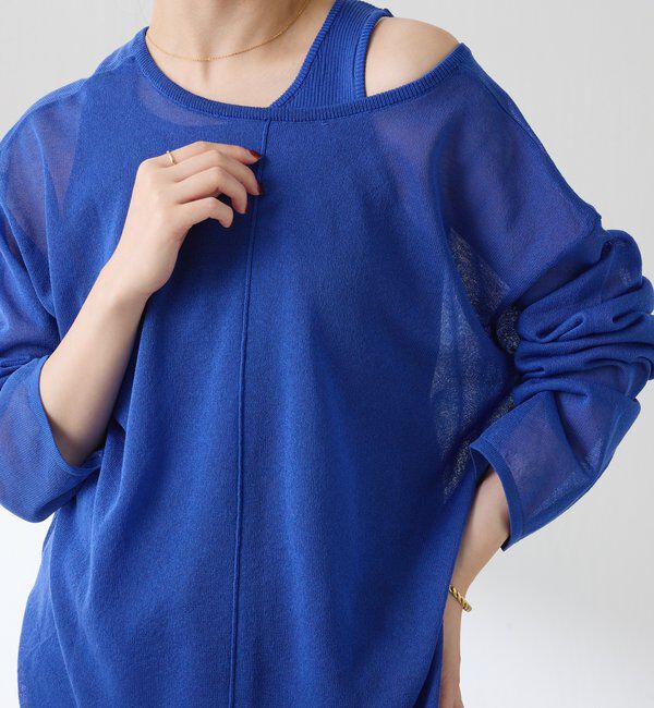  「レイヤードVネックニット」|ニット・セーター|ブルー