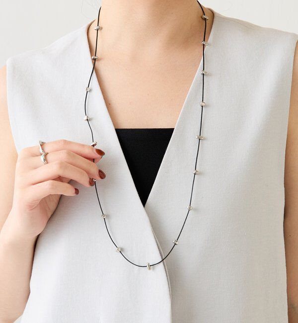  「【PAPILLONNER/パピヨネ】ニュアンスメタル2WAYネックレス」|リング|