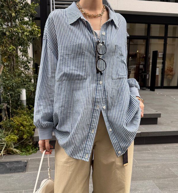  「袖リブシアーデニムシャツ」|シャツ・ブラウス|