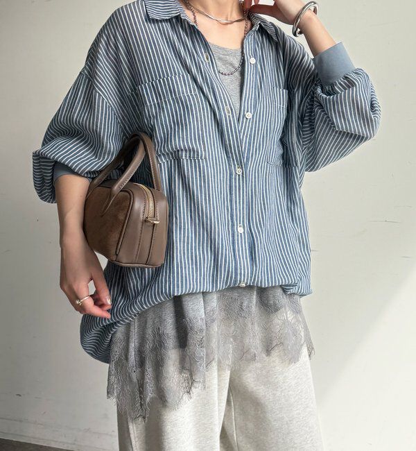  「袖リブシアーデニムシャツ」|シャツ・ブラウス|