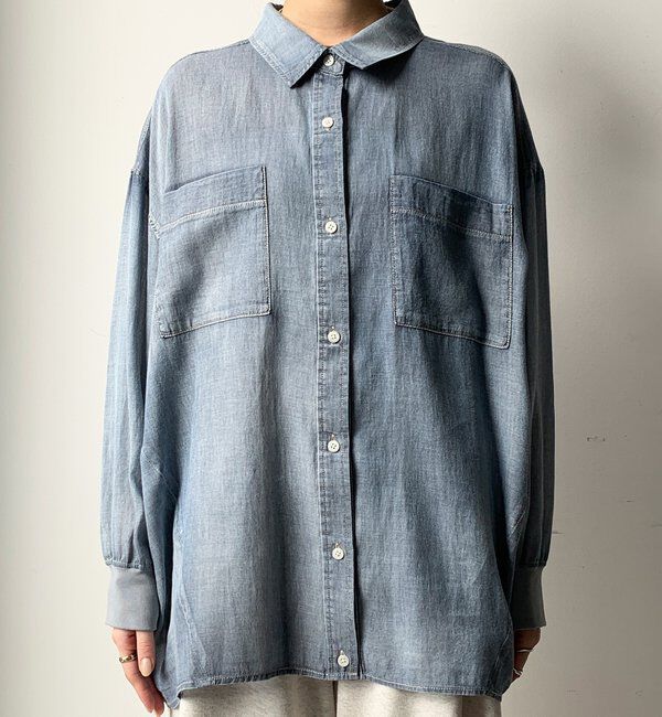  「袖リブシアーデニムシャツ」|シャツ・ブラウス|