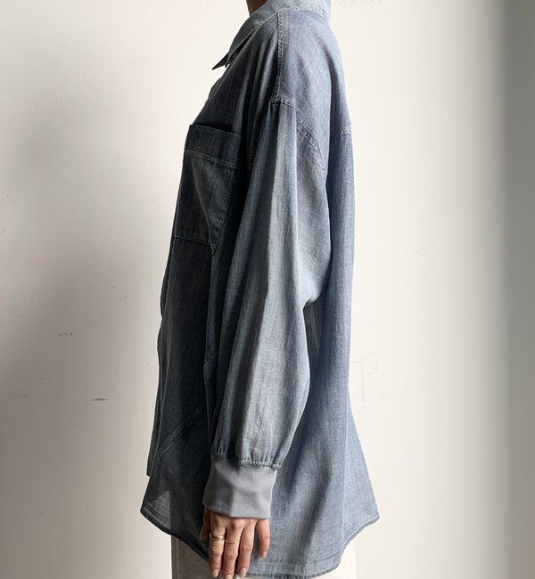 「袖リブシアーデニムシャツ」|シャツ・ブラウス|