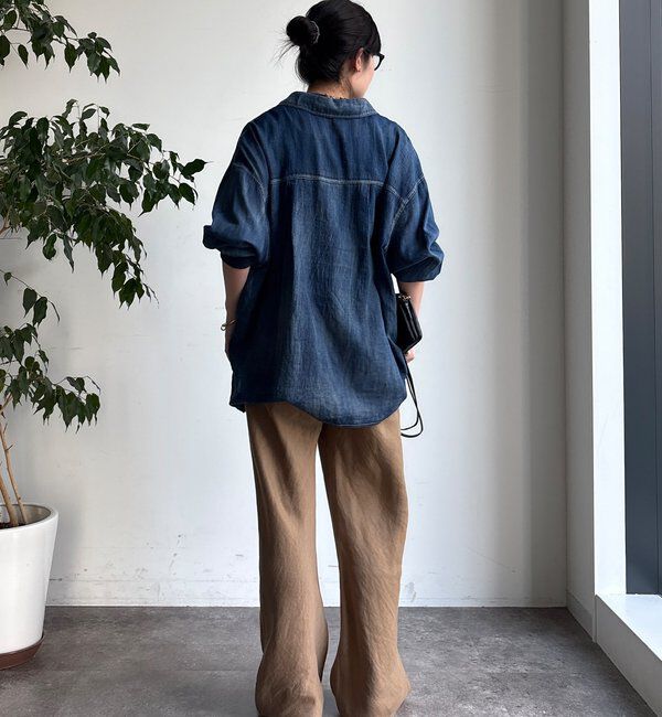  「袖リブシアーデニムシャツ」|シャツ・ブラウス|