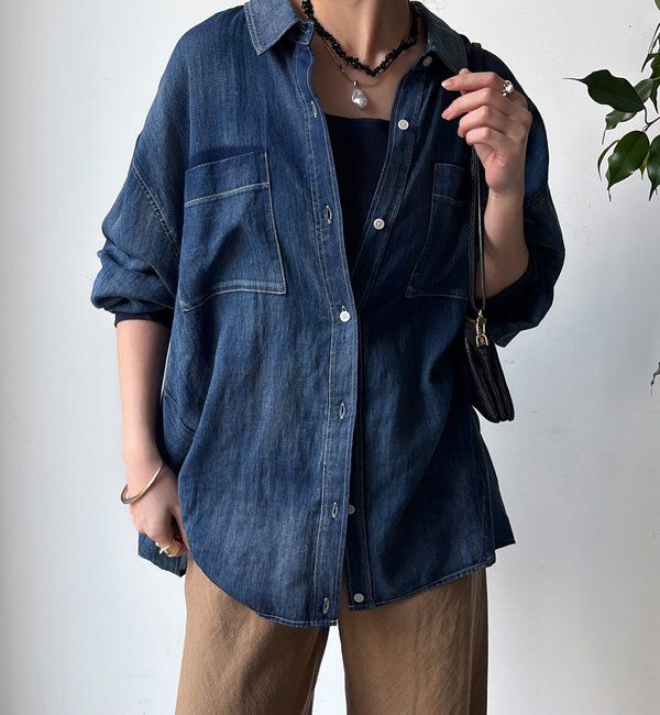  「袖リブシアーデニムシャツ」|シャツ・ブラウス|