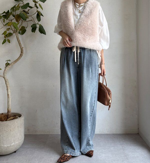  「サイドスナップフェイクカシミヤファープルオーバー」|ベスト・ジレ|