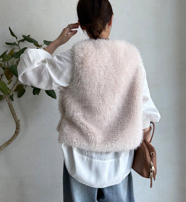  「サイドスナップフェイクカシミヤファープルオーバー」|ベスト・ジレ|