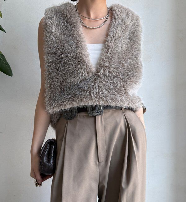  「サイドスナップフェイクカシミヤファープルオーバー」|ベスト・ジレ|