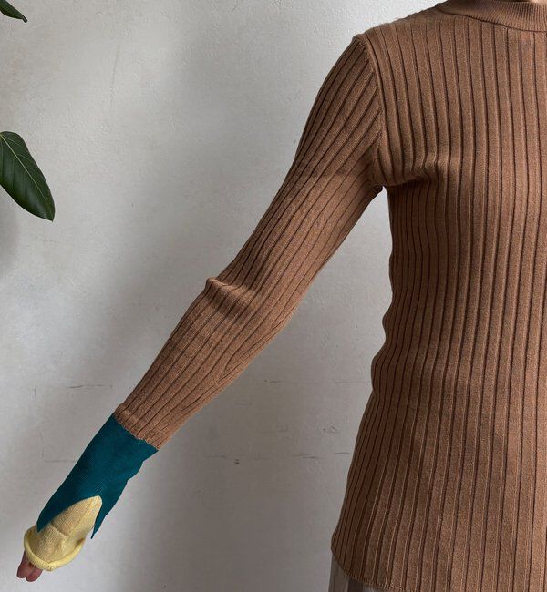  「【WEB限定】レイヤード配色シアースリーブプルオーバー」|ニット・セーター|