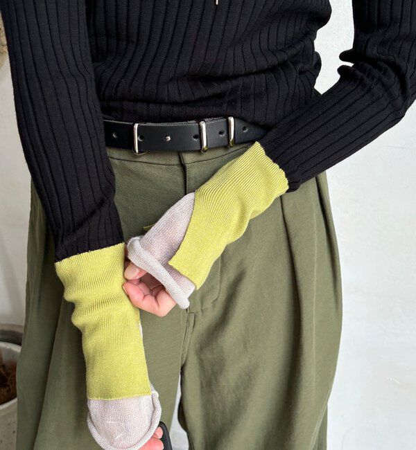  「【WEB限定】レイヤード配色シアースリーブプルオーバー」|ニット・セーター|