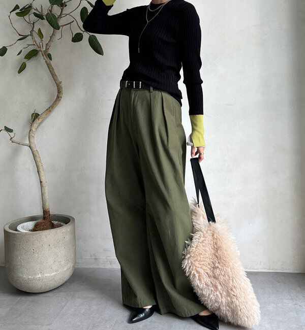  「【WEB限定】レイヤード配色シアースリーブプルオーバー」|ニット・セーター|