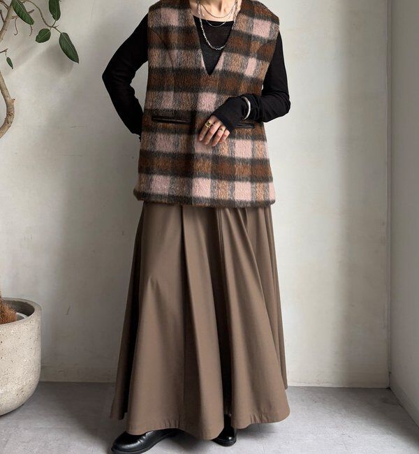  「【WEB限定】チェックシャギーベスト」|ベスト・ジレ|