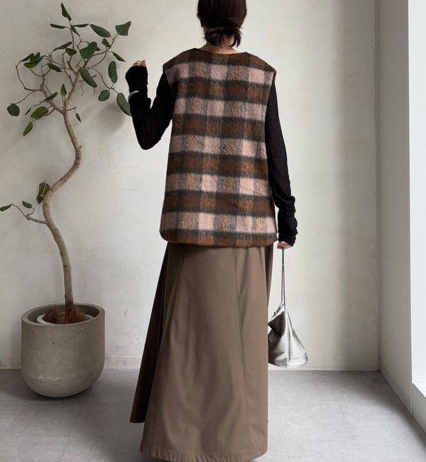  「【WEB限定】チェックシャギーベスト」|ベスト・ジレ|