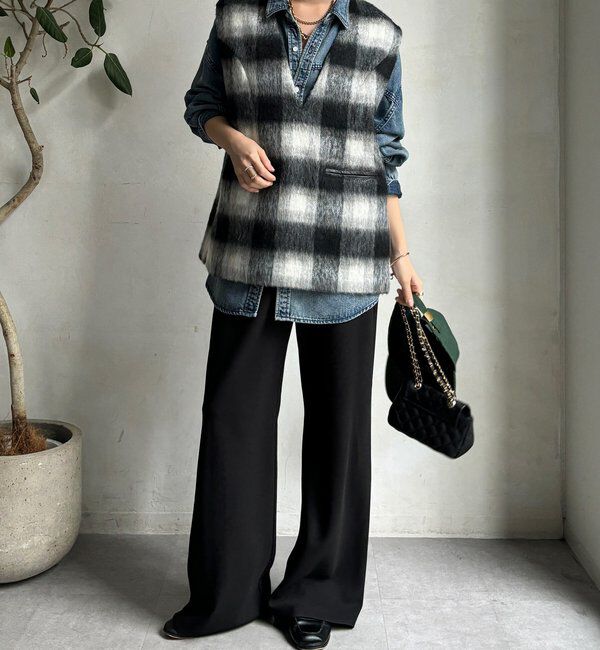  「【WEB限定】チェックシャギーベスト」|ベスト・ジレ|